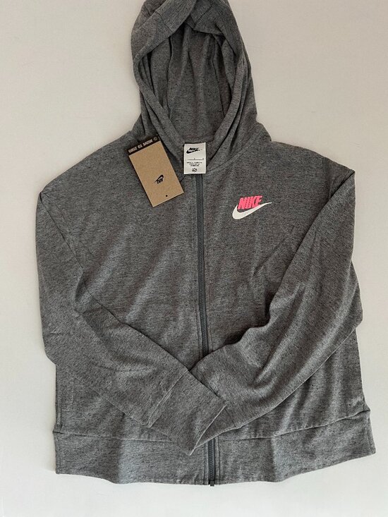 Nike Other - 🌟 Nike Big Girls' Sportswear Full-Zip Jersey Hoodie – Gray Heather, NWT